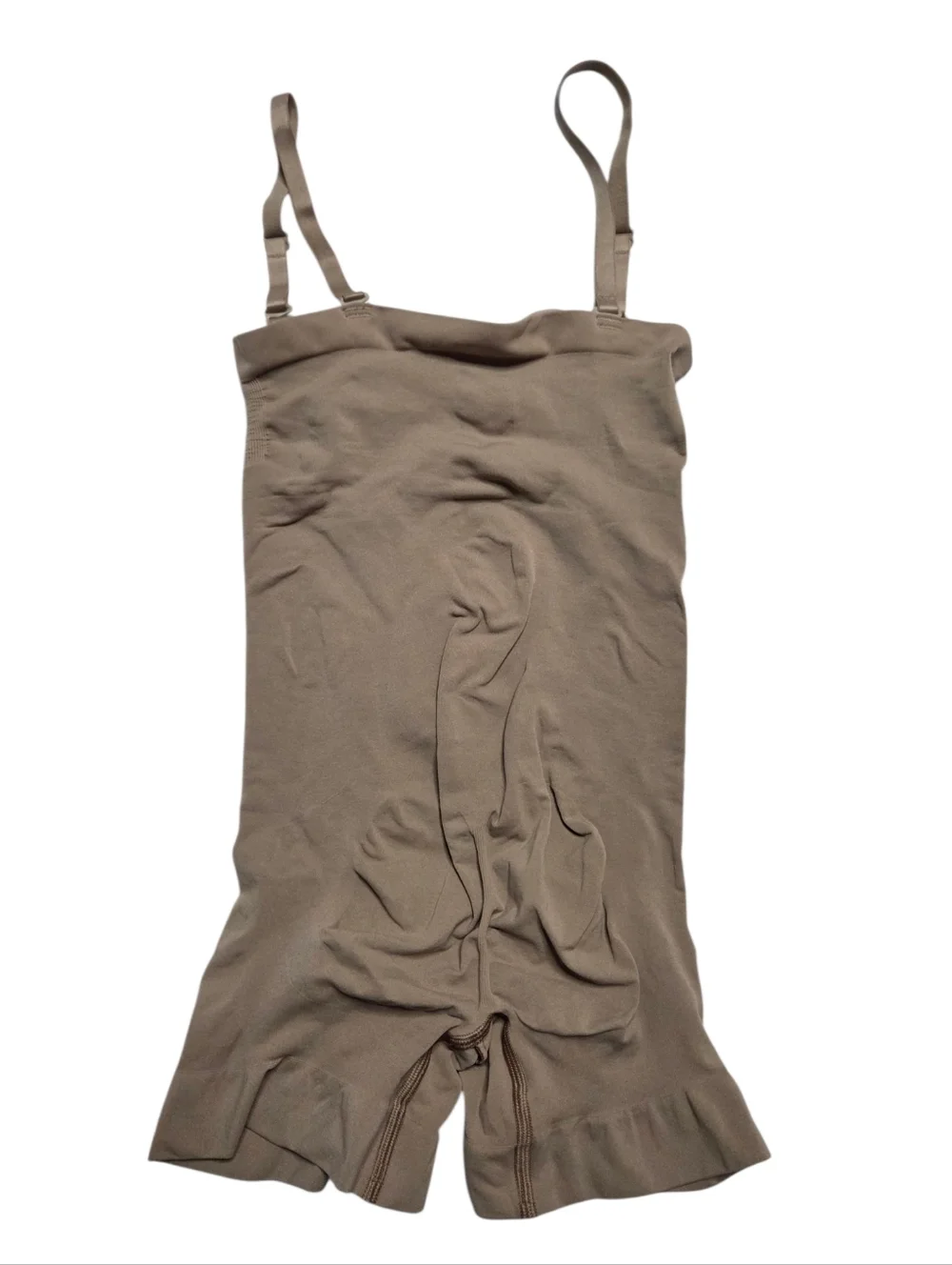 Skims Seamless Sculpt Strapless Thigh Bodysuit Dark Tan Large NWOT